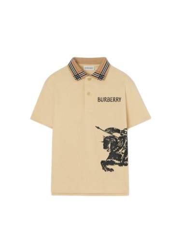Khaki Jacquard Knight Check Collar Polo Shirt for Kids 29009048