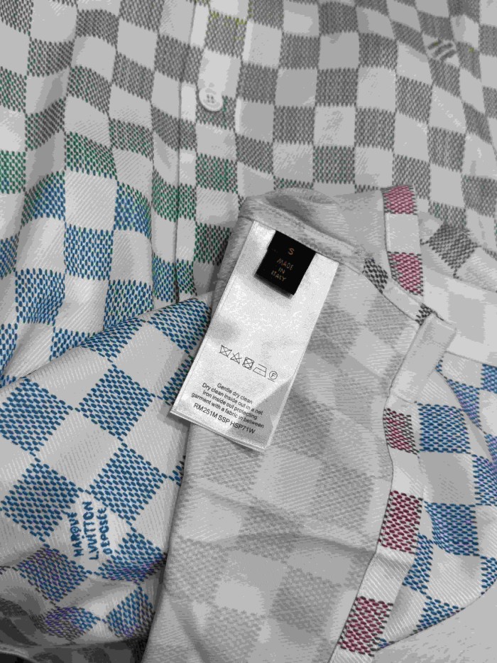 1:1 quality version Gradient Plaid Mulberry Silk shirt & shorts set 28968120