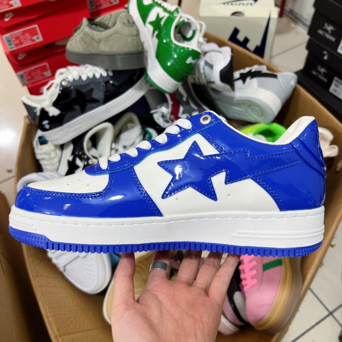 1:1 quality version Ape Logo Lightning Stars Colorblock Low Top Board Shoes 2 colors