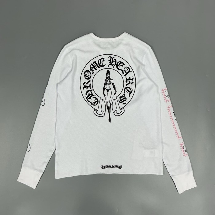 1:1 quality version Deadly Doll Co-branded Vine Graffiti Girl Print Waffle Knit Long Sleeve T-Shirt 2 colors 29093488