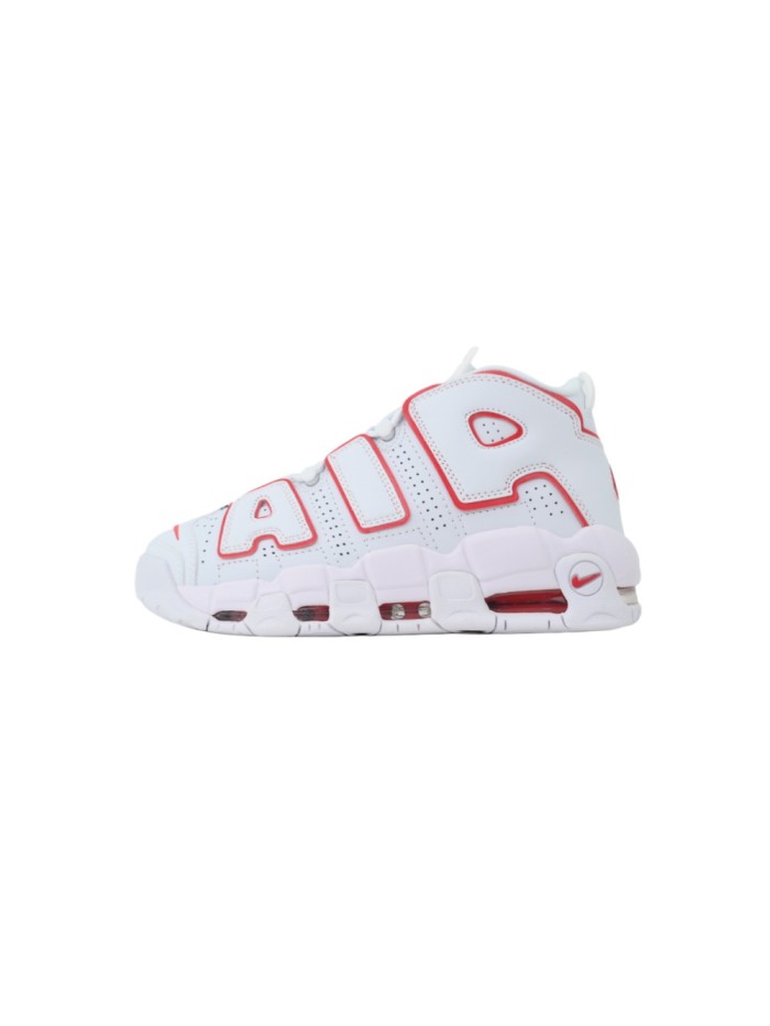 Air More Mid-top Retro Men's White and Red Pippen Basketball Shoes 29030186