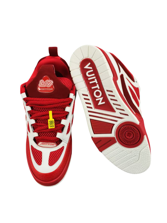 1:1 quality version Red and White Colorblock Sneakers