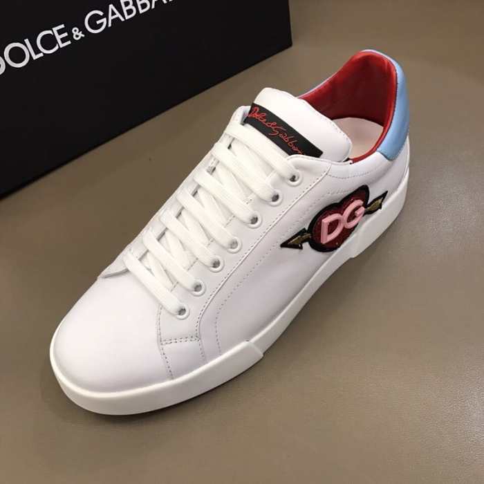 DOLCE    G@BB@N@ WHITE HEART SNEAKERS   DG31