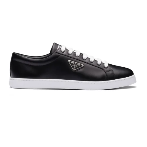 PR@DA@ BRUSHED LEATHER SNEAKERS   PRD043