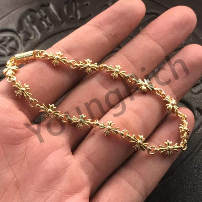 Sterling Silver Gold Plated Cross Bracelet