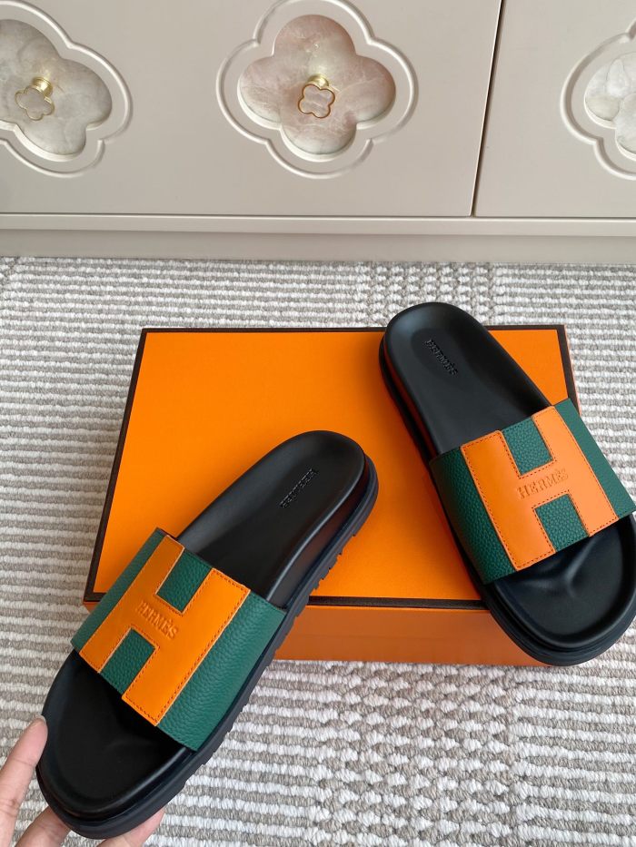 1:1 quality version 28062878 H Calfskin Slippers 5 colors