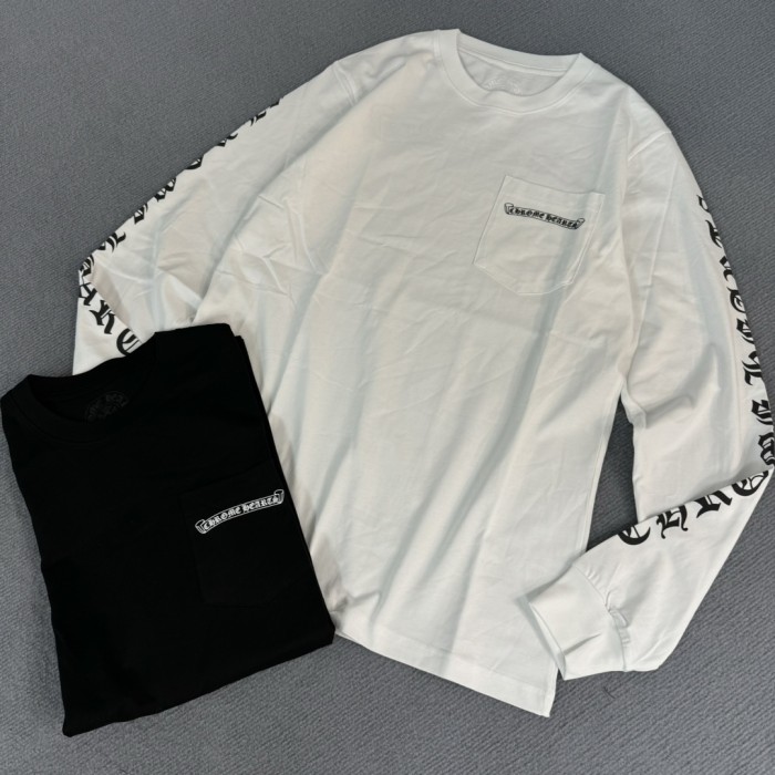1:1 quality version Scroll Logo Long Sleeve T-Shirt 2 colors