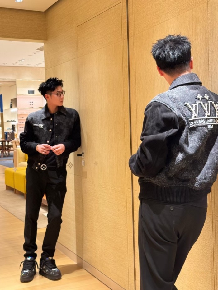 1:1 quality version Pearl Checkered Baseball Jacket 28437387