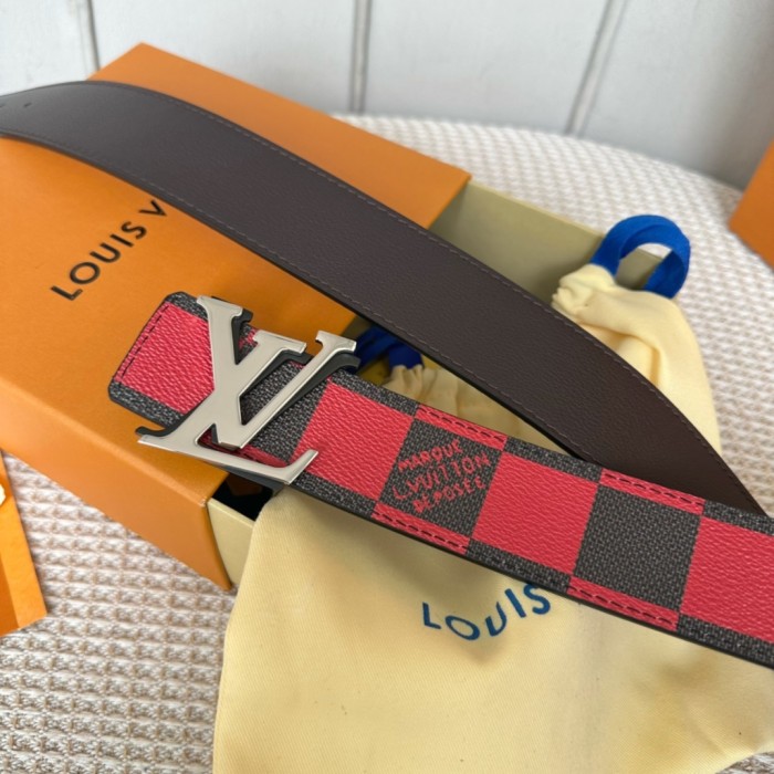 1:1 quality version Large Square Double Layer Letter Buckle Belt 6 colors【Width 4cm】