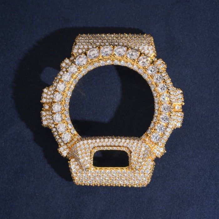 Bezel set with large moissanite stones on GM6900 model watch case 3 colors 28782447