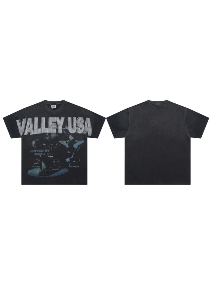 Vale Forever Beast Burned diamond Print Washed Version Tee