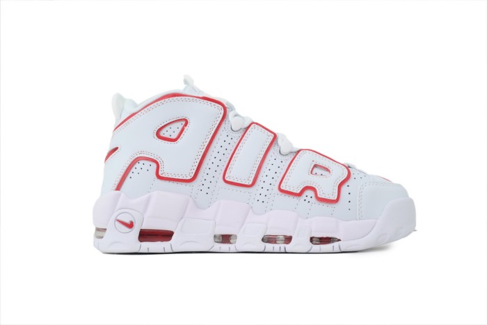 Air More Mid-top Retro Men's White and Red Pippen Basketball Shoes 29030186