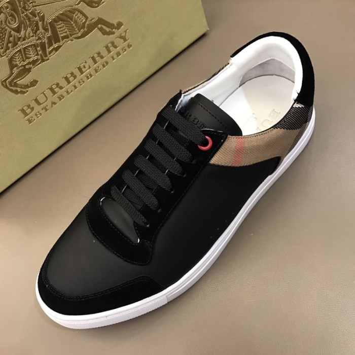 BURB5RRY LEATHER AND HOUSE CHECK SNEAKERS   BBR26