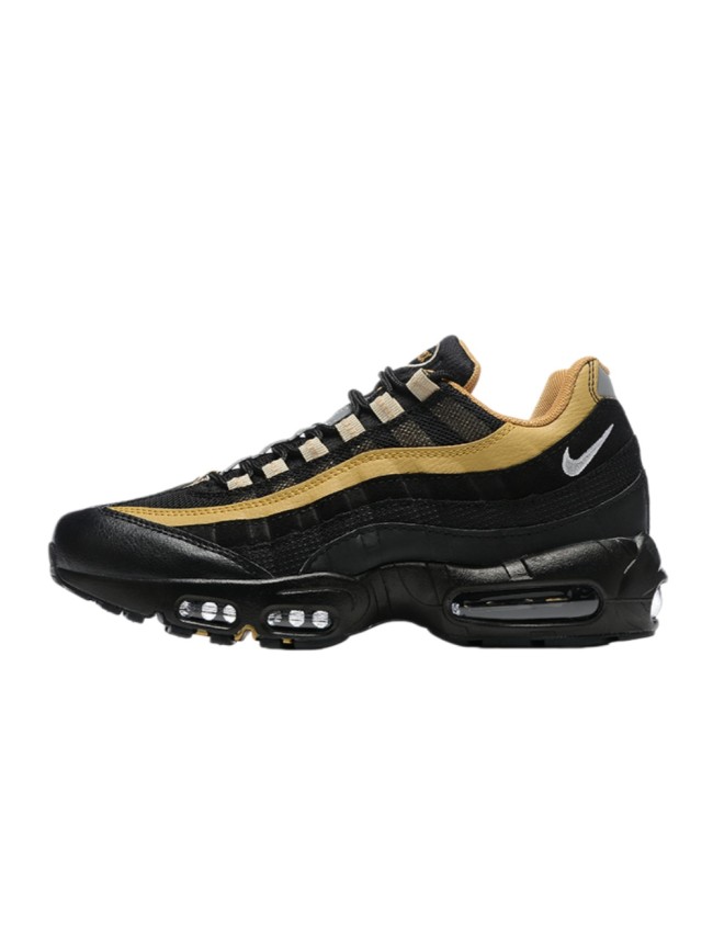 [plus-size shoes]Air Max 95 Black Gold Gradient Wave Strip Running Shoes 29066608