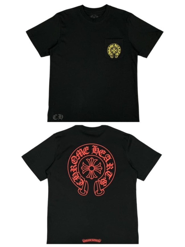 1:1 quality version Horseshoe Cross Logo Print Pocket T-Shirt 2 colors 29093601