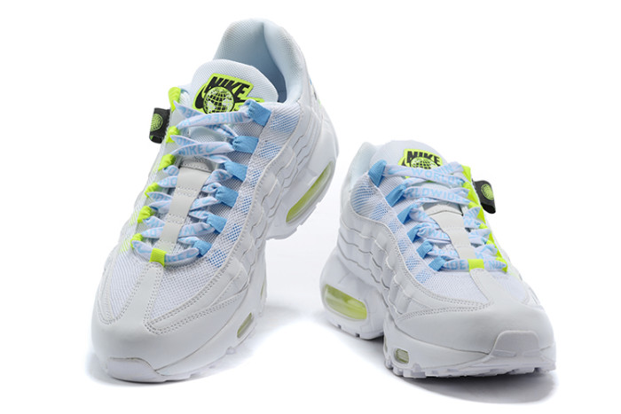 [plus-size shoes]Air Max 95 Black White Swoosh Neon Accent Air Cushion Casual Sneakers 29066056
