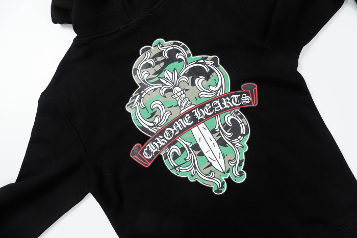 Multi-colored Big Sword Print Zipper Sweatshirt