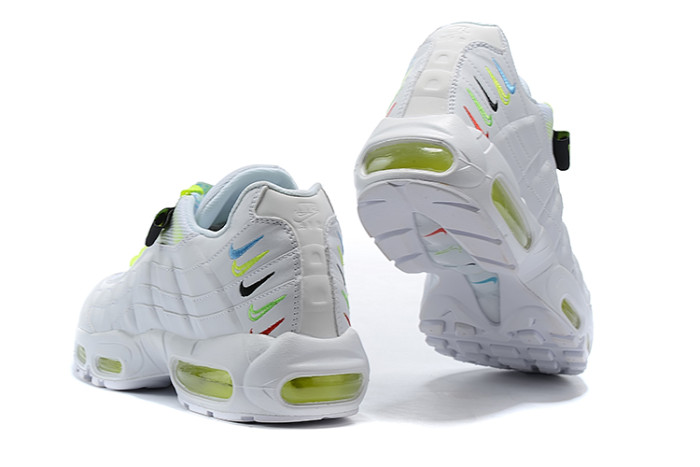 [plus-size shoes]Air Max 95 Black White Swoosh Neon Accent Air Cushion Casual Sneakers 29066056