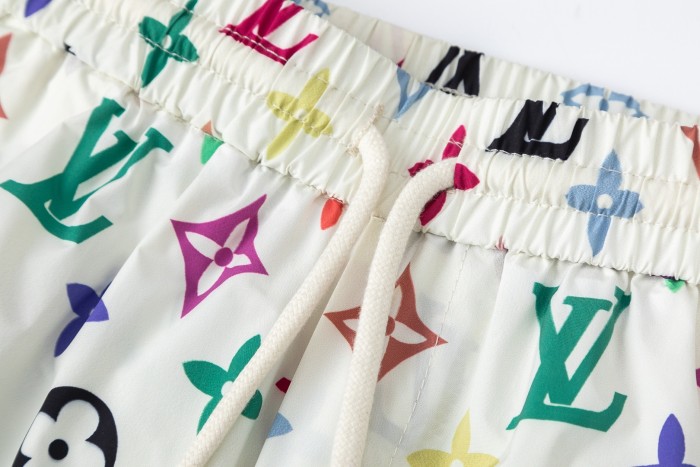Multicolor Monogram Drawstring Waist Wide-Leg Pants for Kids 29008613