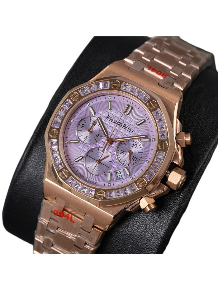 Diamond-Set Bezel Swiss Movement Watch 9 colors【Dial diameter：37mm 】28771428