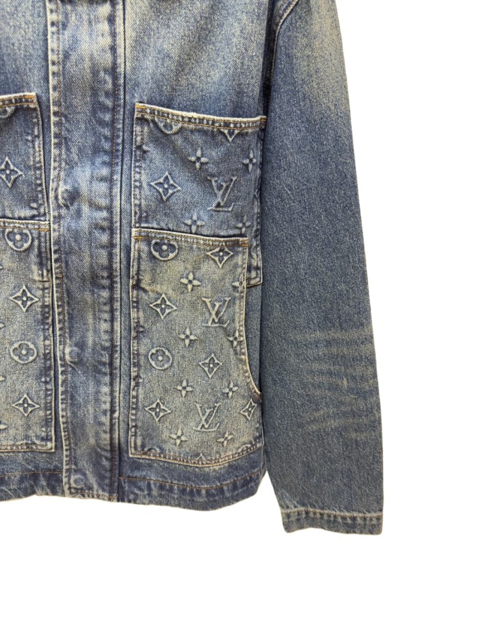 1:1 quality version Embroidered Patch Pocket Denim Jacket 28687456