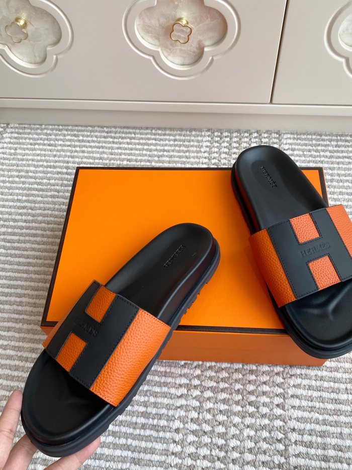 1:1 quality version 28062878 H Calfskin Slippers 5 colors