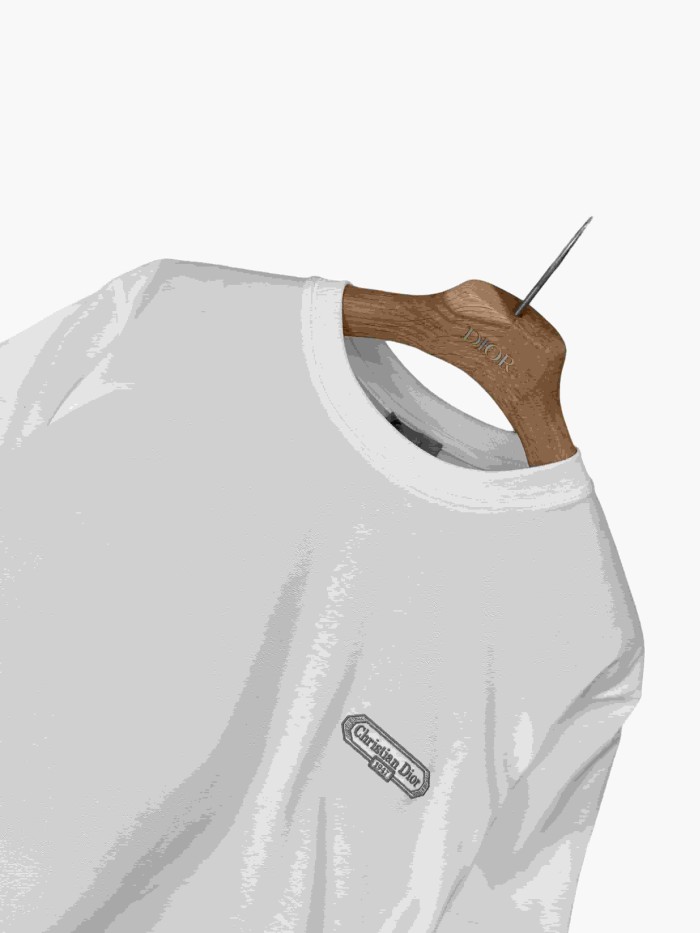 1:1 quality version Logo Embroidered Crew Neck T-shirt 3 colors 28960932