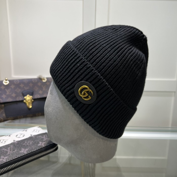1:1 quality version Double G Logo Wool and Cashmere Knit Beanie 4 colors