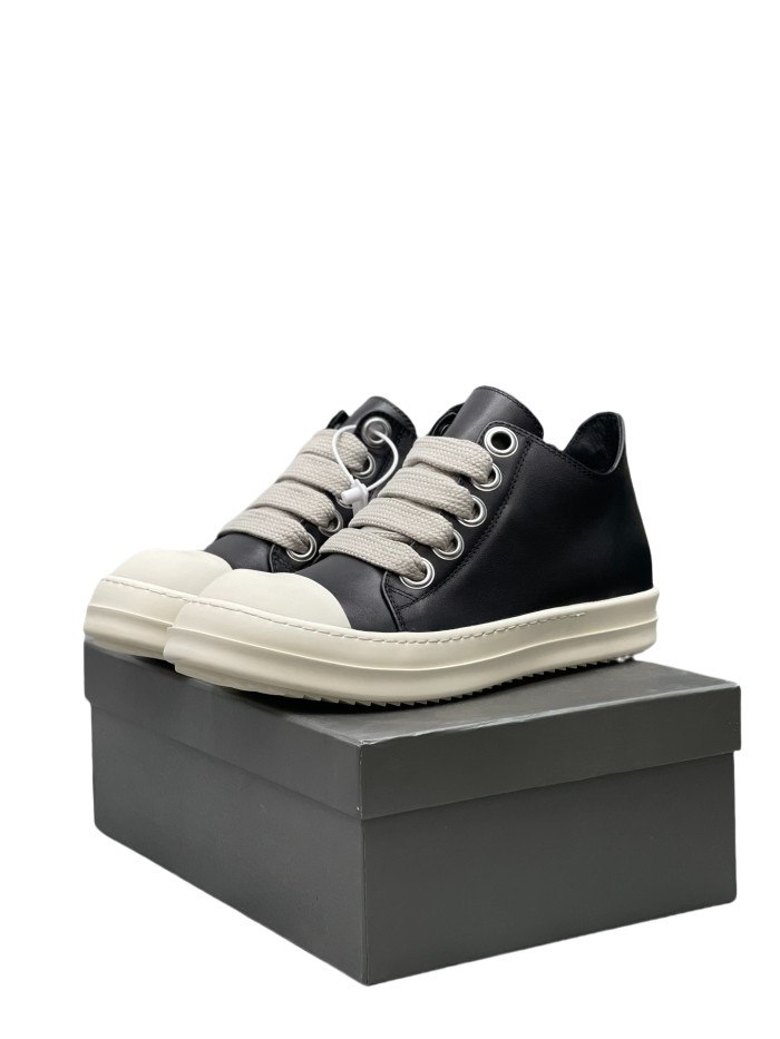 1:1 quality version R*ck0wens 28304005 Leather shoes with thick laces