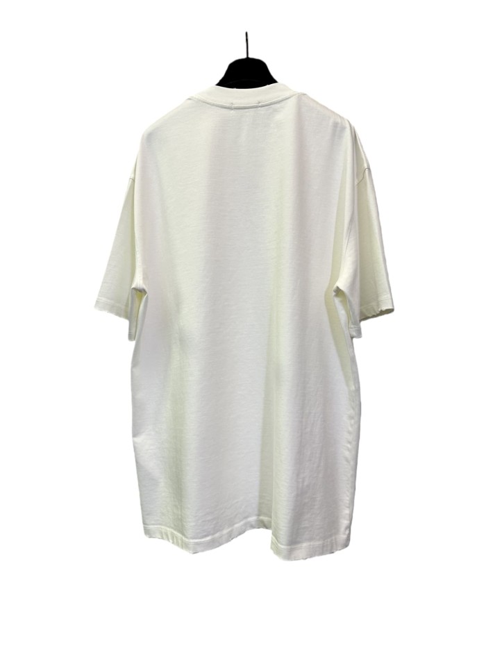 1:1 quality version Flocked Letter Print Tee 3 colors 28756475