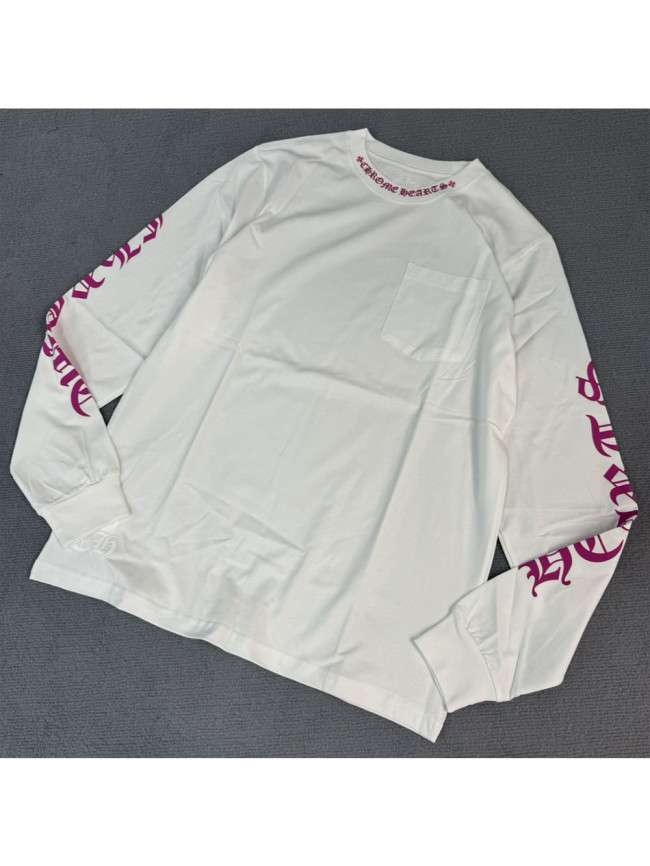 1:1 quality version Rose Sanskrit Letters Printed on Neck Arm Sleeve Long Sleeve T-Shirt