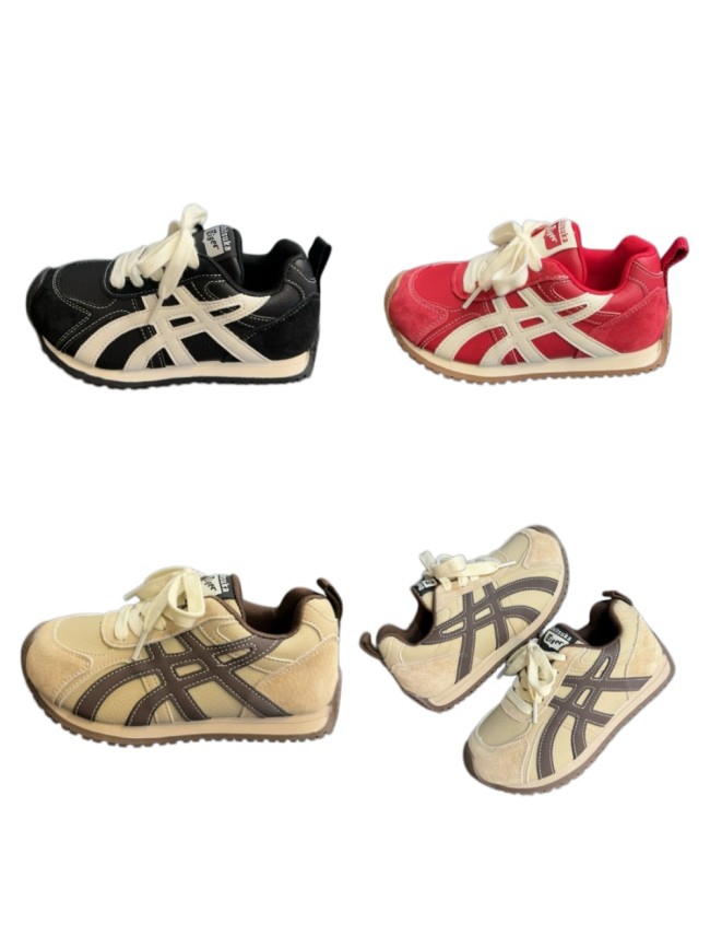 Autumn Winter Retro Leather Sneakers for Kids 3 colors 29006181