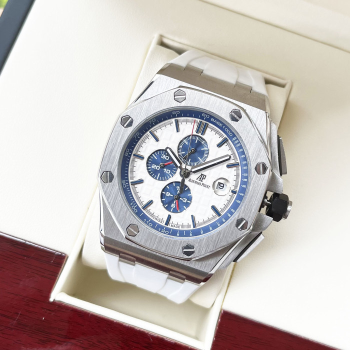 Two-Tone Dial Genuine Leather Strap Watch 6 colors【Dial diameter：44mm 】28771427