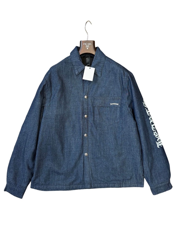 1:1 quality version Sanskrit Print Denim Shirt Jacket 28937971