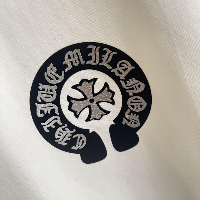 1:1 quality version Black and White Sanskrit Horseshoe Cross Logo Printed  Vintage Tee 4 colors 29082404