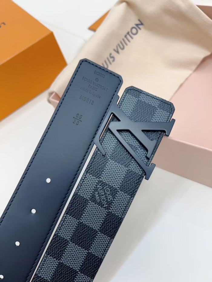 1:1 quality version Matte Black Buckle Plaid Belt 28816169
