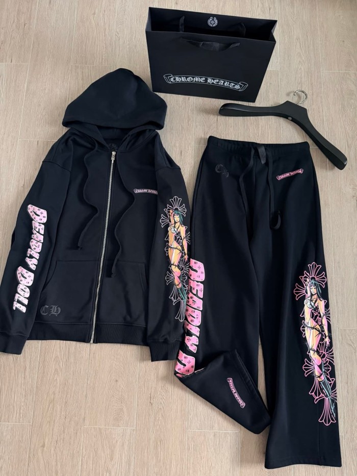 1:1 quality version Co-branded Deadly Doll Cross And Beautiful Girl Printed Sweatpants 29033525