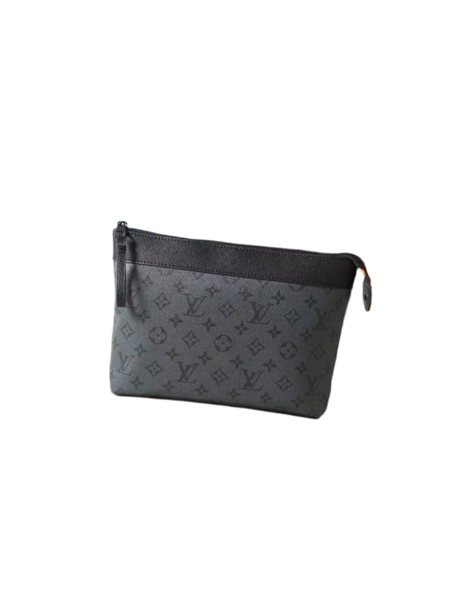 Black Grey Monogram Canvas Clutch Bag 29068978
