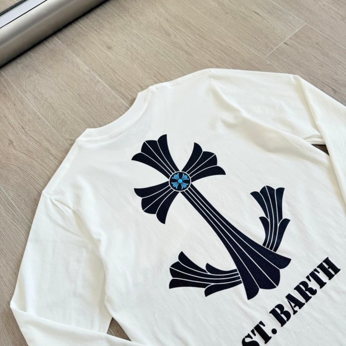 1:1 quality version Saint Barts Cross Anchor Print Long Sleeve T-Shirt 29045260