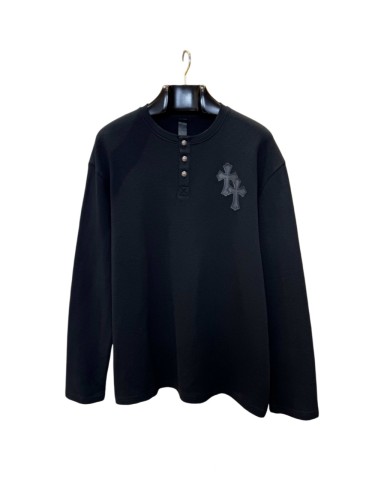 1:1 quality version Cotton Waffle Knit Cross Patch Crew Neck Long Sleeve Sweatshirt 2 colors 28938005