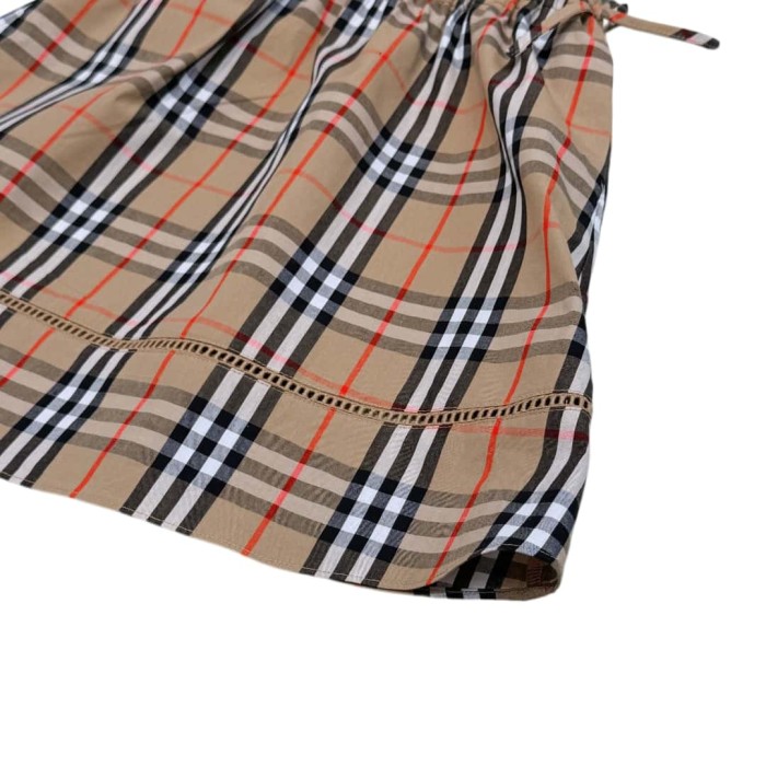 Vintage Check Drawstring Waist Cotton Dress for Kids 29010796