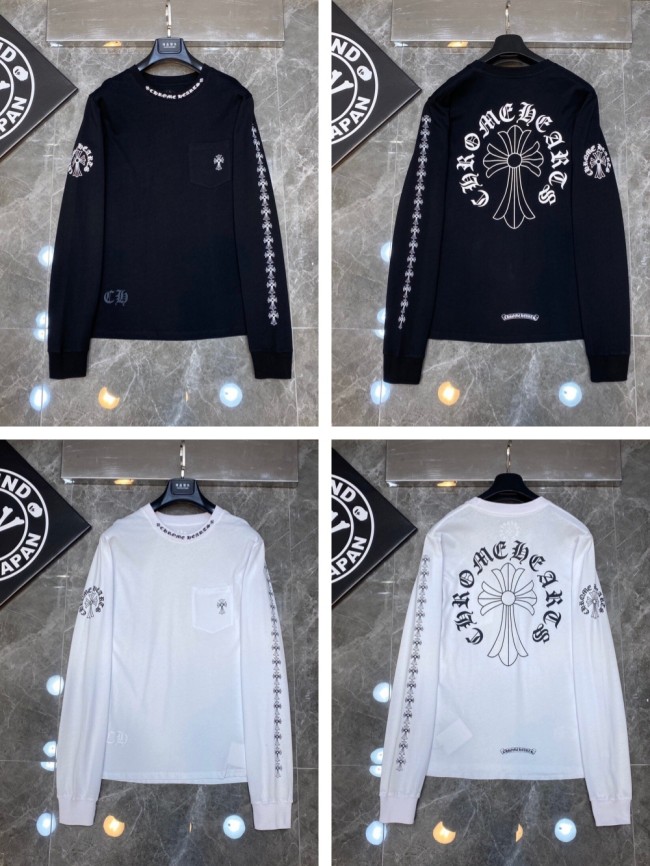 Cross logo printed all over the left sleeve Long sleeve T-shirt 2 colors