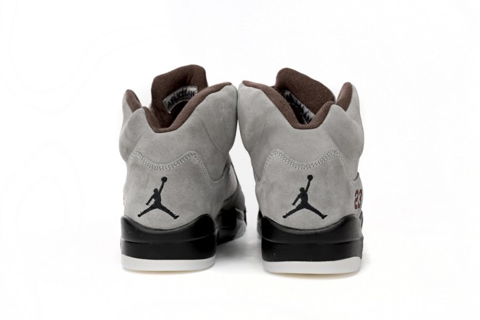 [plus-size shoes] Jordan 5   Burgundy  Grey Suede Basketball Shoes 29035416