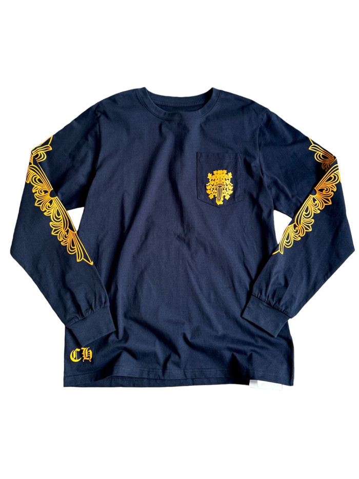 1:1 quality version yellow Vine Sword Print Long Sleeve T-Shirt 28673864