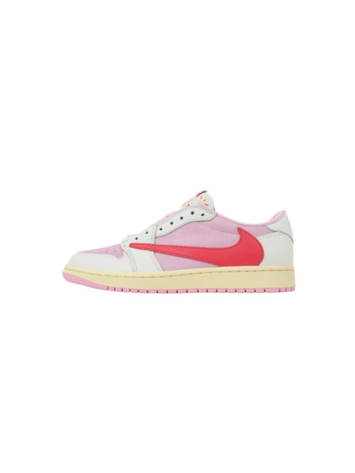 [plus-size shoes] Hot Pink Reverse Swoosh RN Version Jordan 1 Low-Top Sneakers 29030470