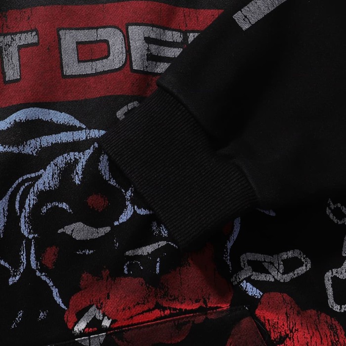 Chain Dog Print Washed Version Hoodie 28746799
