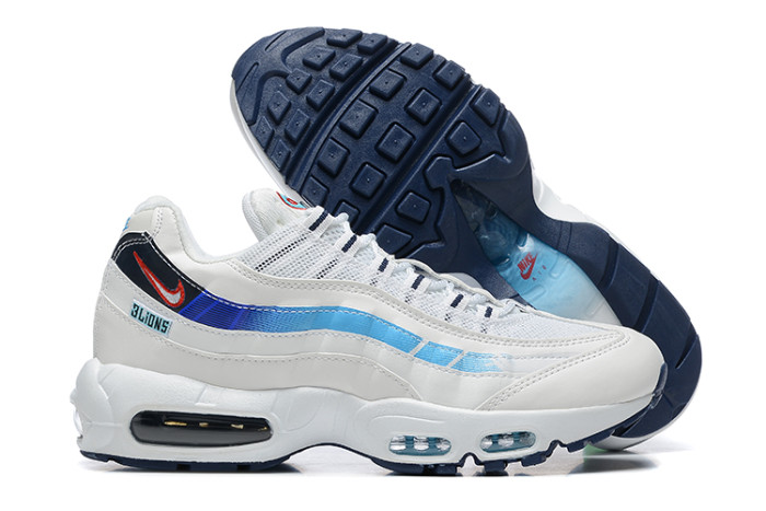 [plus-size shoes]Air Max 95 White Blue Gradient Wave Strip Streetwear Running Shoes 29066425
