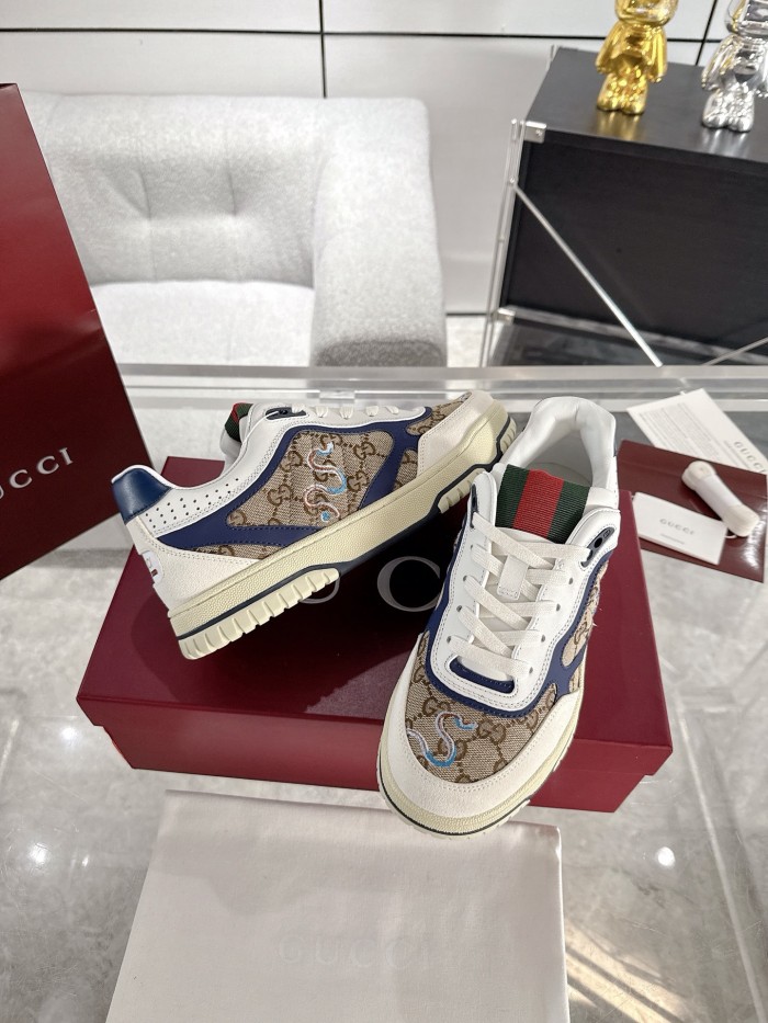 1:1 quality version GG Canvas Sneakers with Snake Embroidery Shoes 28974319