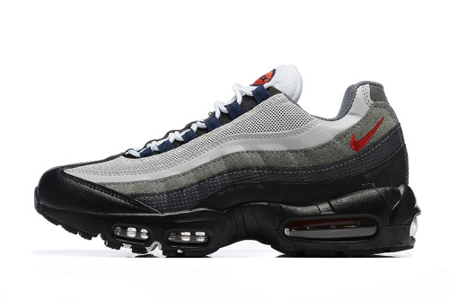 [plus-size shoes]Air Max 95 Black Grey Gradient Wave Strip Running Shoes 29066602