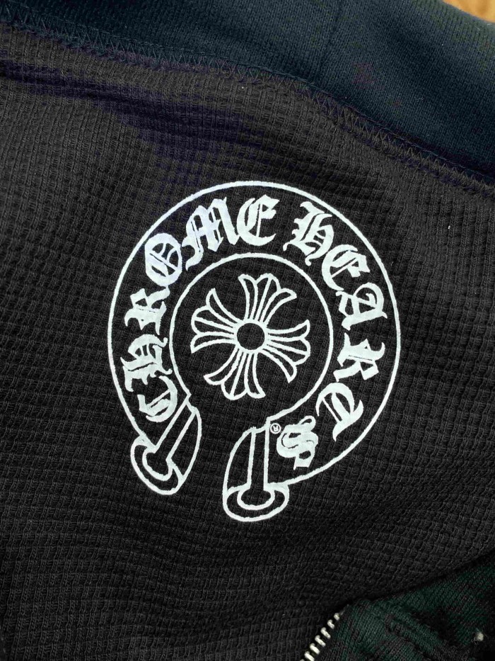 1:1 quality version Cotton Printed & Embroidered Drawstring Zip-Up Hoodie 28938095